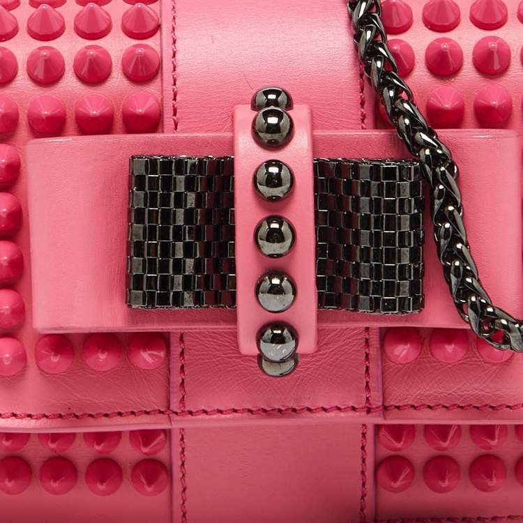Pre Owned Christian Louboutin Pink Leather Sweet Charity Crossbody Bag