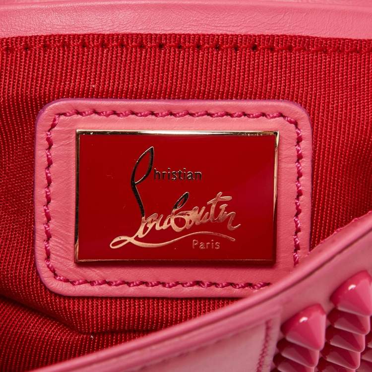 Pre Owned Christian Louboutin Pink Leather Sweet Charity Crossbody Bag