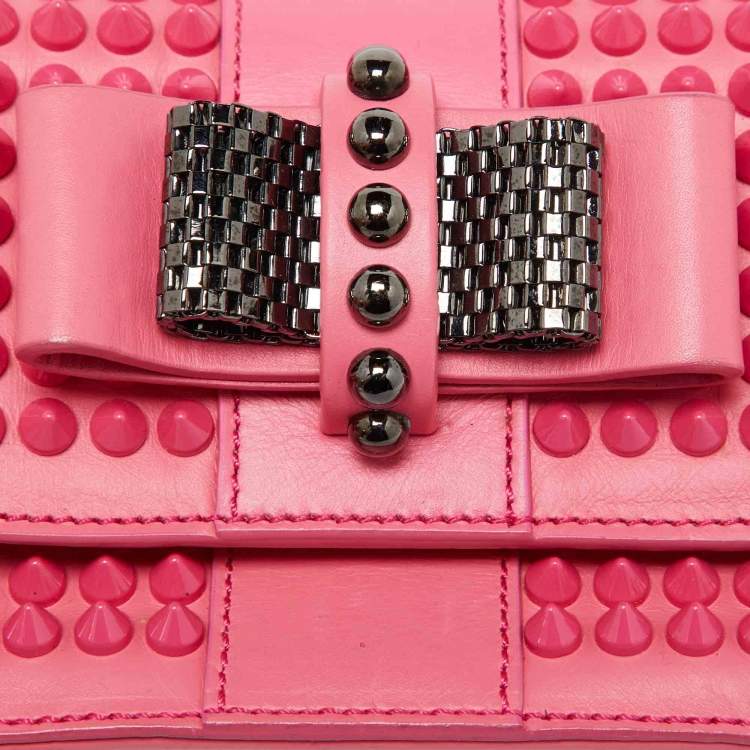 Pre Owned Christian Louboutin Pink Leather Sweet Charity Crossbody Bag