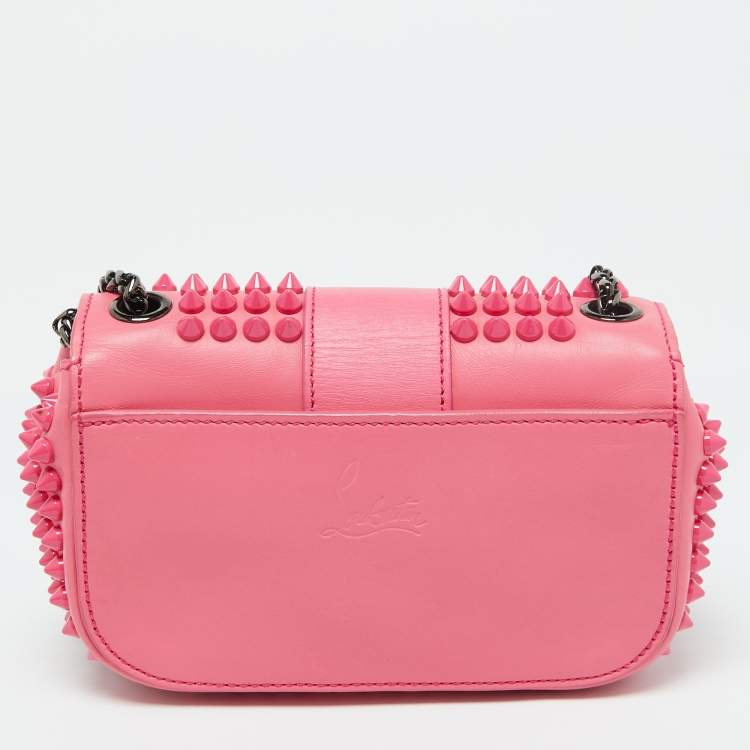 Pre Owned Christian Louboutin Pink Leather Sweet Charity Crossbody Bag