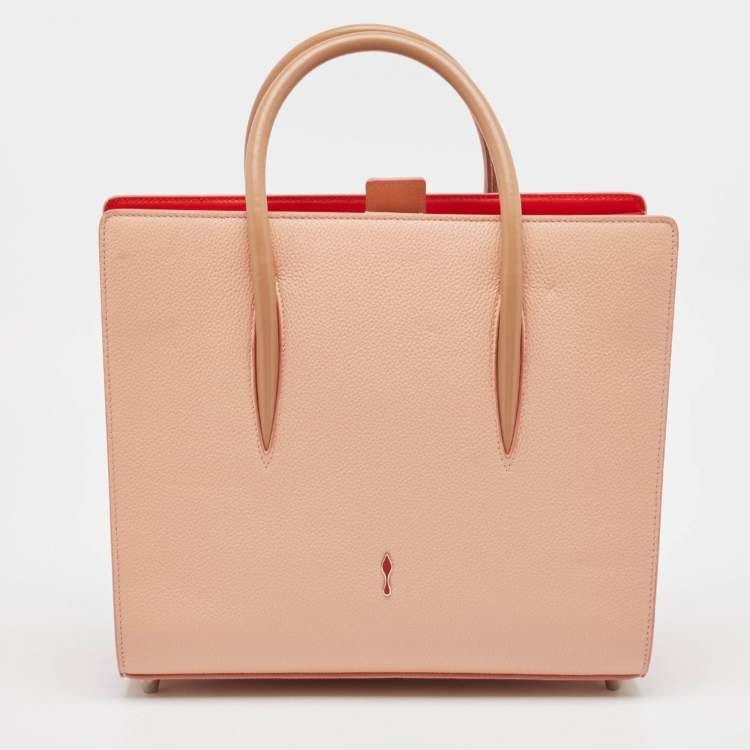 Pre Owned Christian Louboutin Multicolor Denim and Leather Mix Pearls Paloma Tote