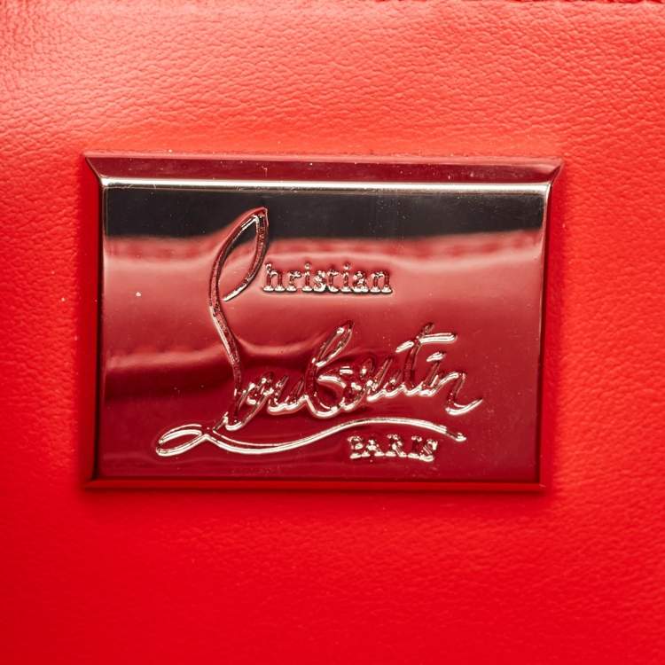 Pre Owned Christian Louboutin Multicolor Denim and Leather Mix Pearls Paloma Tote