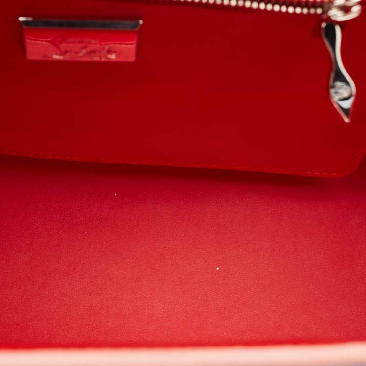 Pre Owned Christian Louboutin Multicolor Denim and Leather Mix Pearls Paloma Tote