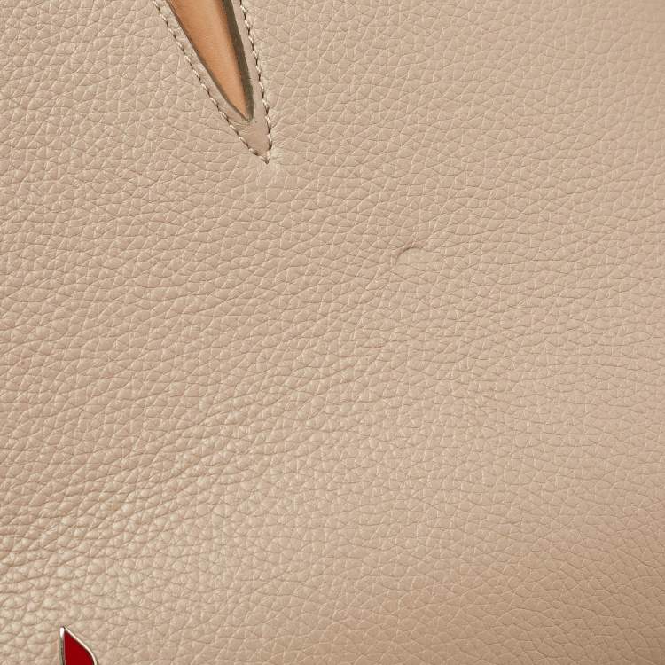 Pre Owned Christian Louboutin Two Tone Leather and Patent Large Paloma Tote