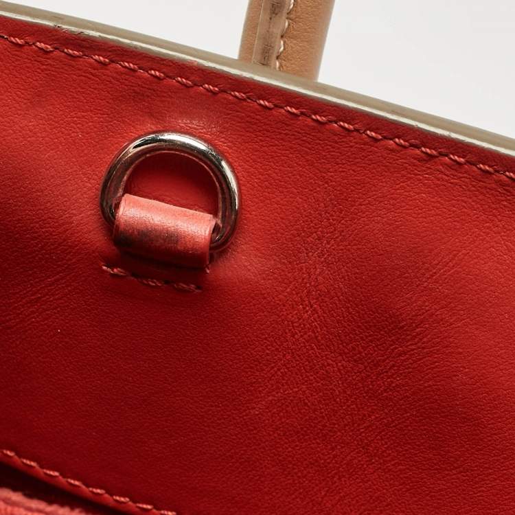 Pre Owned Christian Louboutin Two Tone Leather and Patent Large Paloma Tote