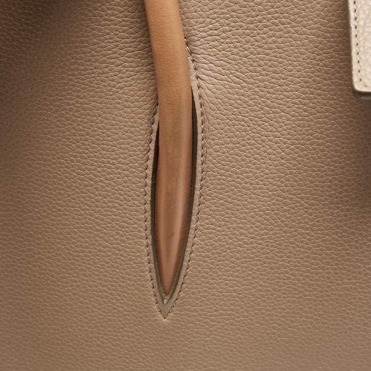 Pre Owned Christian Louboutin Two Tone Leather and Patent Large Paloma Tote