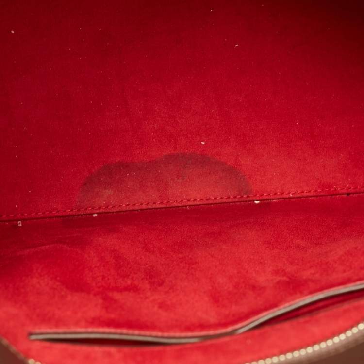 Pre Owned Christian Louboutin Dark Beige Leather and Suede Large Eloise Tote