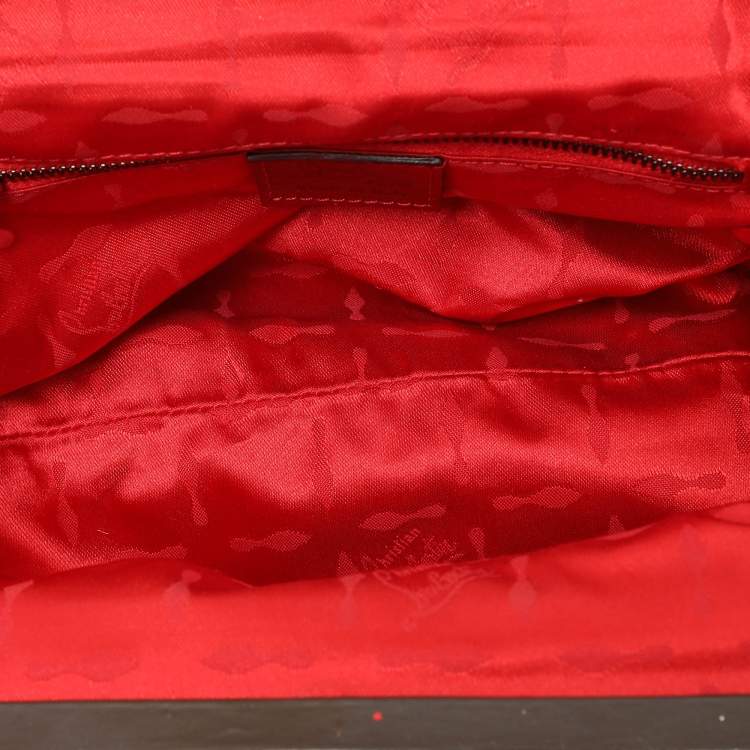 Pre Owned Christian Louboutin Brown Patent Leather Loubette Satchel