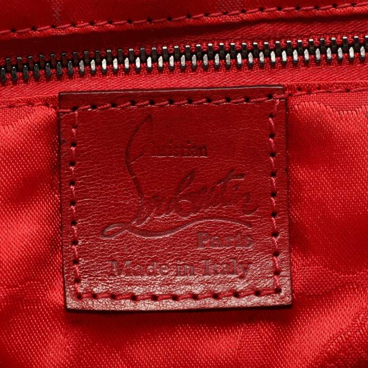 Pre Owned Christian Louboutin Brown Patent Leather Loubette Satchel