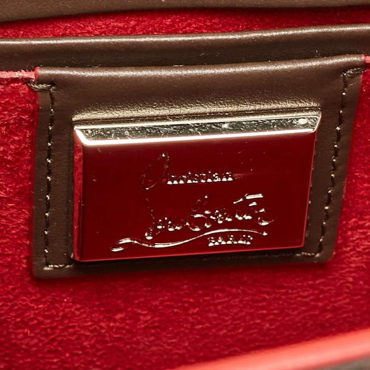 Pre Owned Christian Louboutin Brown Leather Spikes Sweet Charity Shoulder Bag