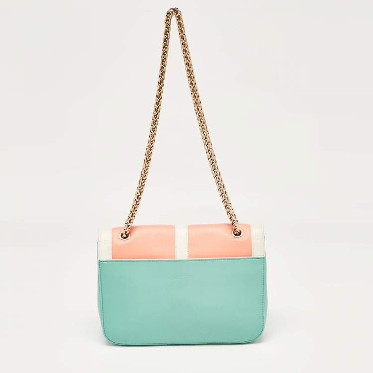 Pre Owned Christian Louboutin Tri Color Leather Sweet Charity Shoulder Bag