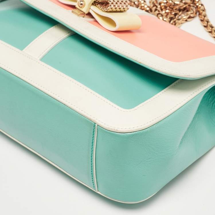 Pre Owned Christian Louboutin Tri Color Leather Sweet Charity Shoulder Bag