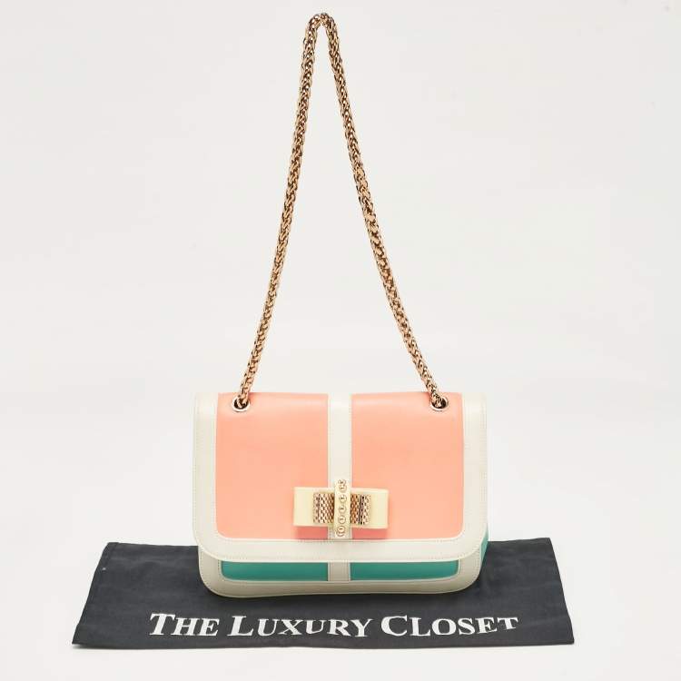 Pre Owned Christian Louboutin Tri Color Leather Sweet Charity Shoulder Bag