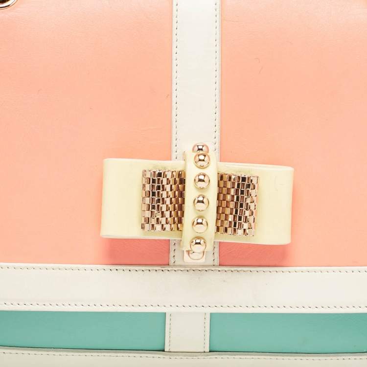 Pre Owned Christian Louboutin Tri Color Leather Sweet Charity Shoulder Bag