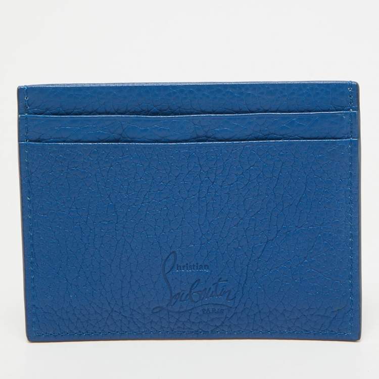 Pre Owned Christian Louboutin Blue Leather Kios Card Holder