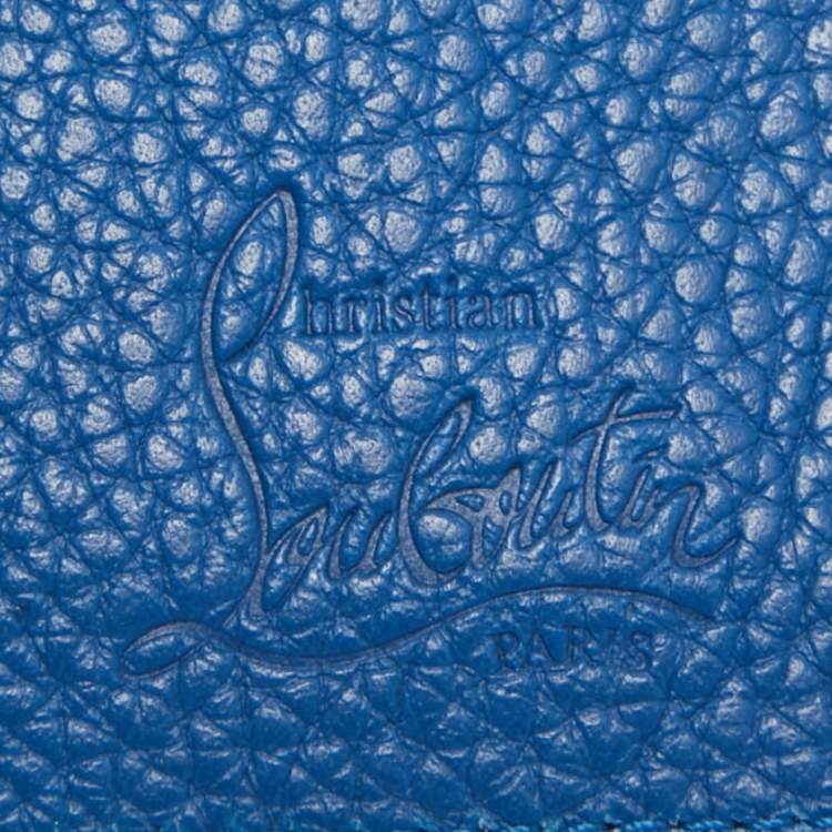 Pre Owned Christian Louboutin Blue Leather Kios Card Holder