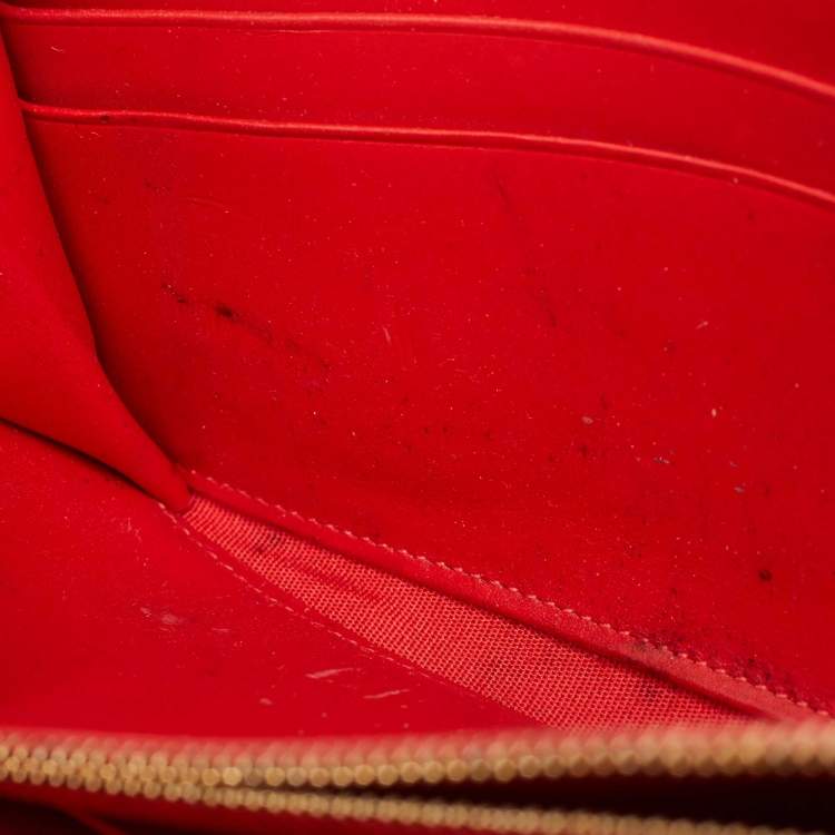 Pre Owned Christian Louboutin Green Leather Spike Studded Zip Continental Wallet