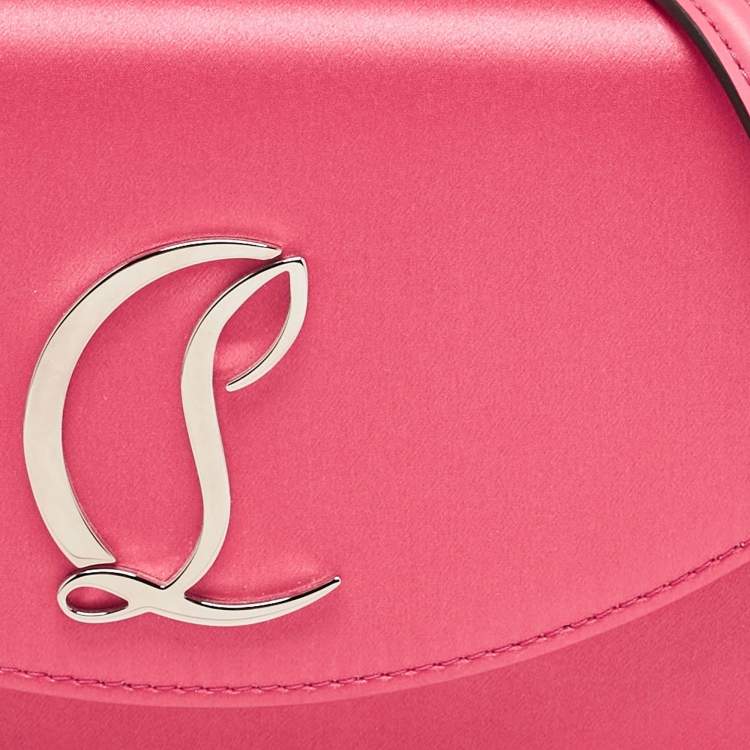 Pre Owned Christian Louboutin Pink Satin Loubi154 Clutch Bag