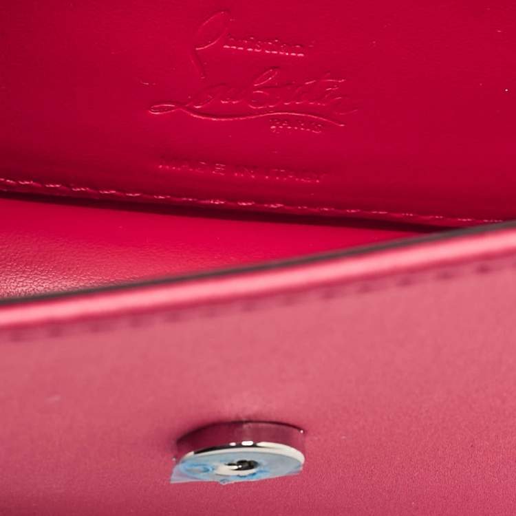 Pre Owned Christian Louboutin Pink Satin Loubi154 Clutch Bag