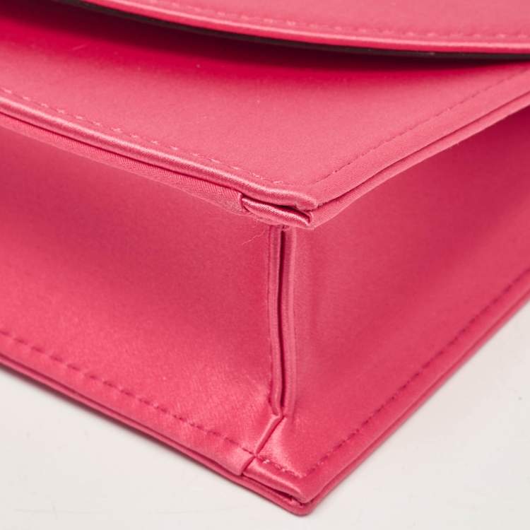 Pre Owned Christian Louboutin Pink Satin Loubi154 Clutch Bag