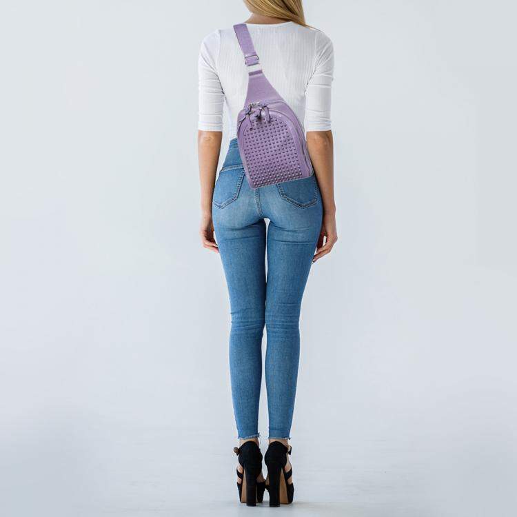 Pre Owned Christian Louboutin Lavender Leather and Rubber Loubifunk Backpack