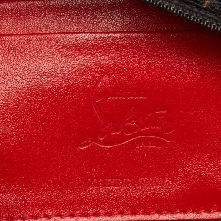 Pre Owned Christian Louboutin Black Textured Rubber Blaster Toiletry Pouch