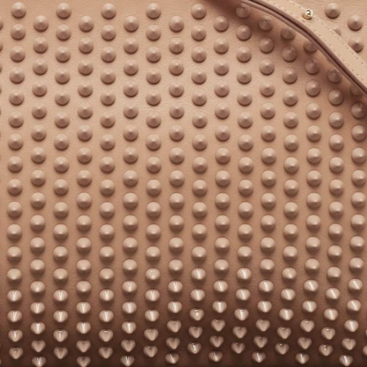 Pre Owned Christian Louboutin Beige Leather Spike Clutch Bag