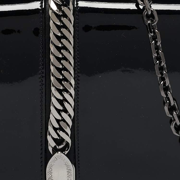Pre Owned Christian Louboutin Black Patent Leather Catalina Clutch