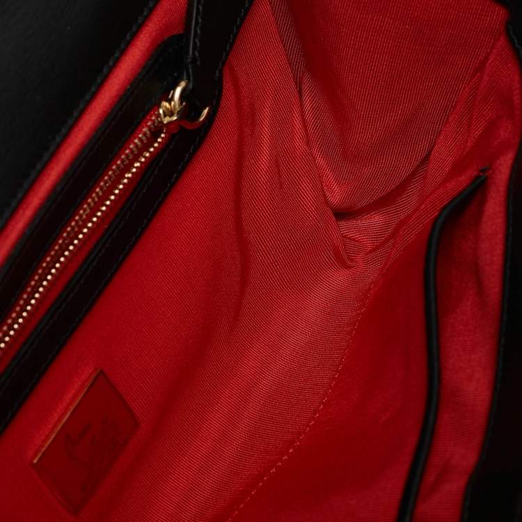 Pre Owned Christian Louboutin Black Patent Leather Catalina Clutch