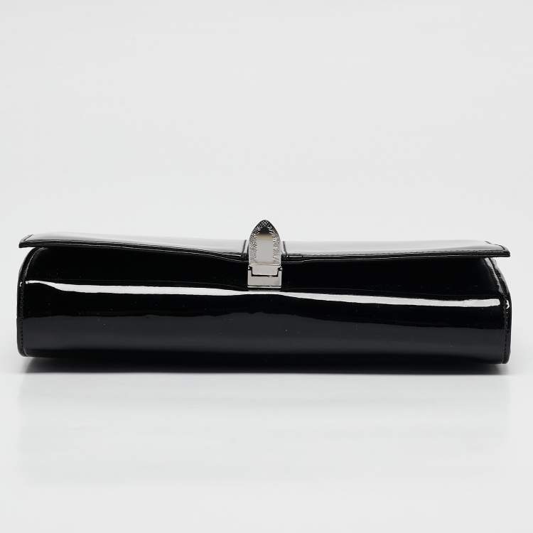 Pre Owned Christian Louboutin Black Patent Leather Catalina Clutch