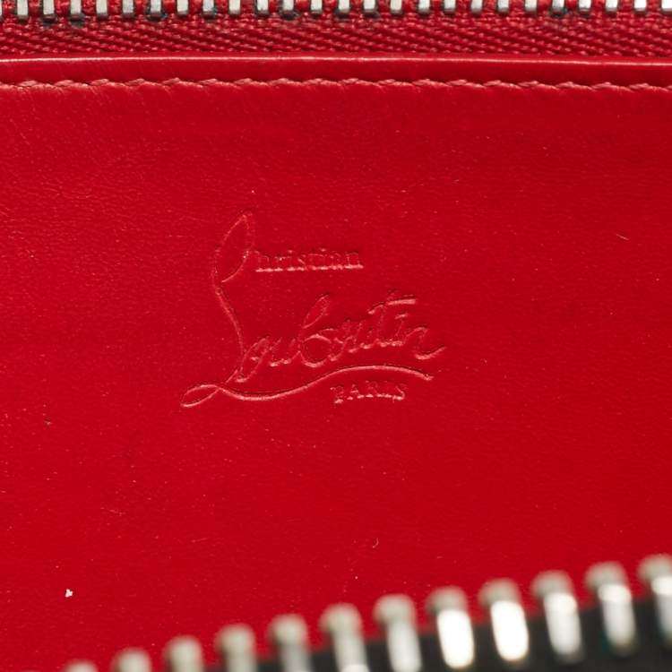 Pre Owned Christian Louboutin Multicolor Leather Panettone Spikes  Zip Around Wallet