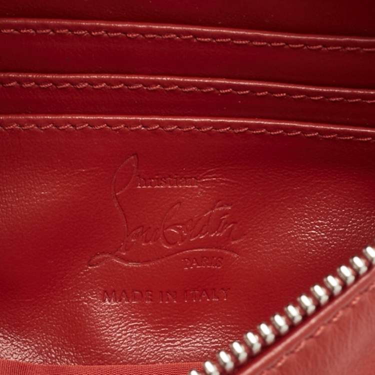 Pre Owned Christian Louboutin Red/Black Leather and Mesh Marie Jane Waist Bag