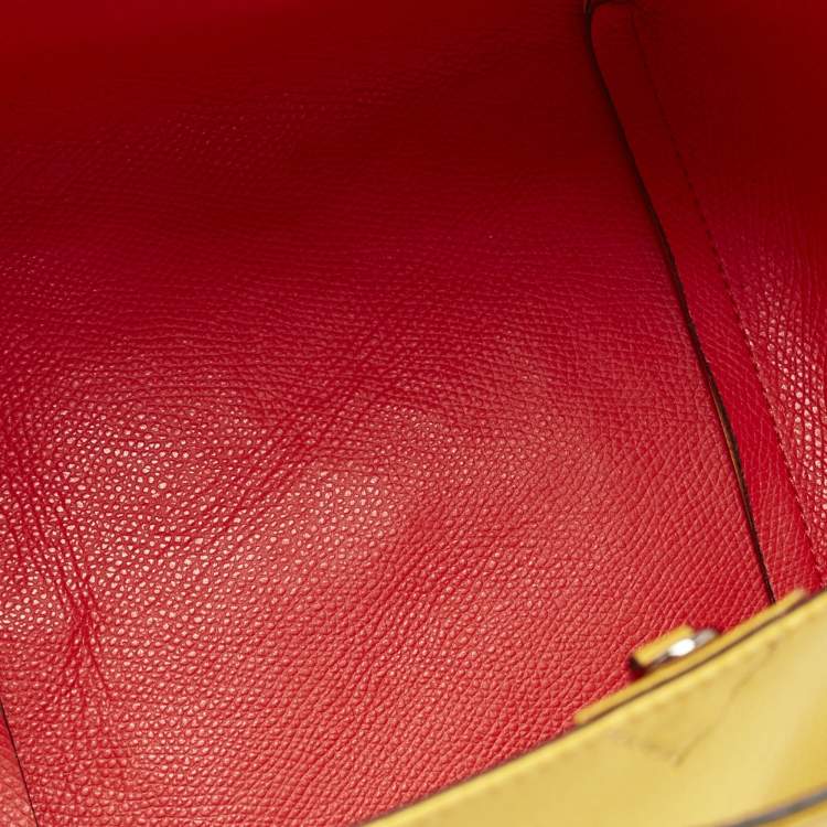 Pre Owned Christian Louboutin Yellow Satin Cabachic Bucket Bag