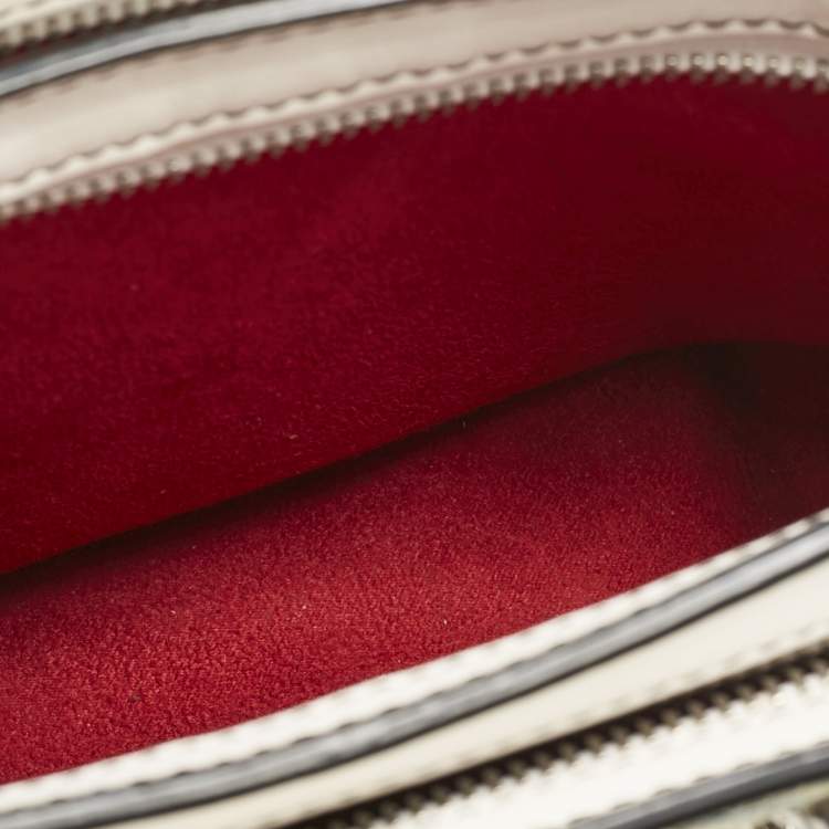 Pre Owned Christian Louboutin Multicolor Printed Patent Leather Triloubi Chain Shoulder Bag