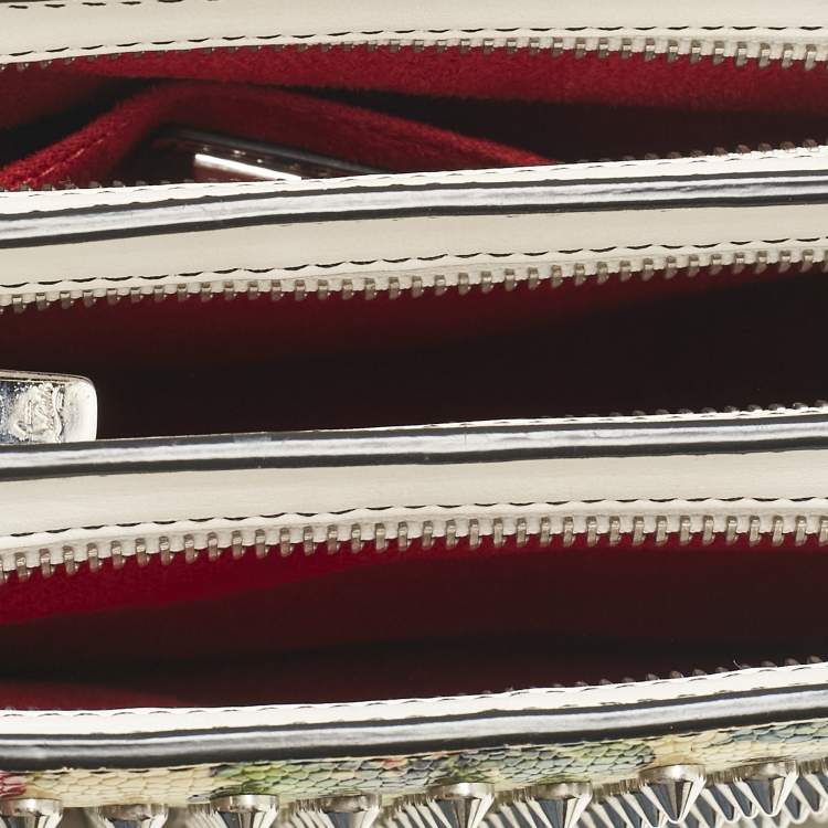 Pre Owned Christian Louboutin Multicolor Printed Patent Leather Triloubi Chain Shoulder Bag