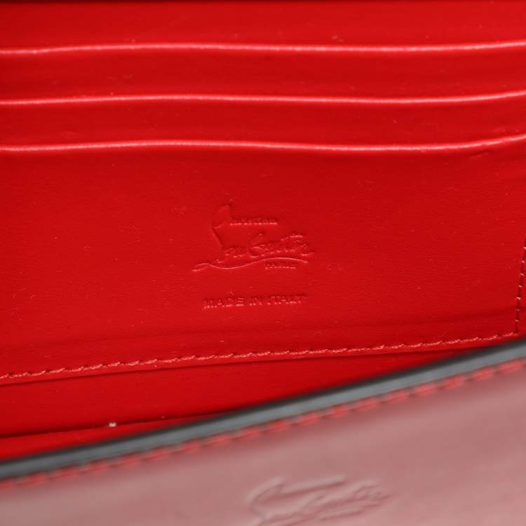 Pre Owned Christian Louboutin Red Patent Leather Loubi54 Clutch