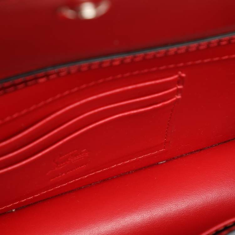 Pre Owned Christian Louboutin Red Patent Leather Loubi54 Clutch