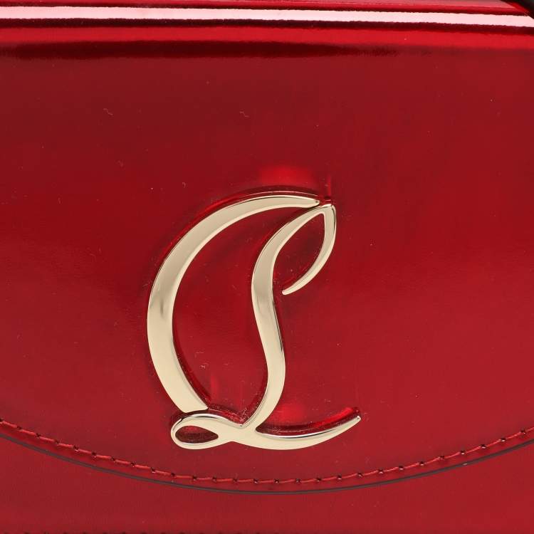 Pre Owned Christian Louboutin Red Patent Leather Loubi54 Clutch