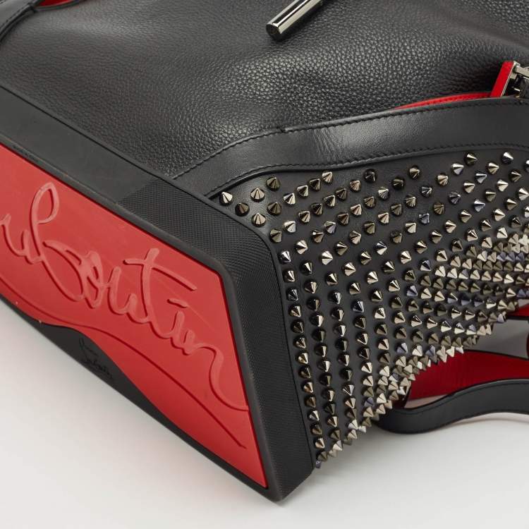 Pre Owned Christian Louboutin Black Leather and Rubber Explorafunk Backpack