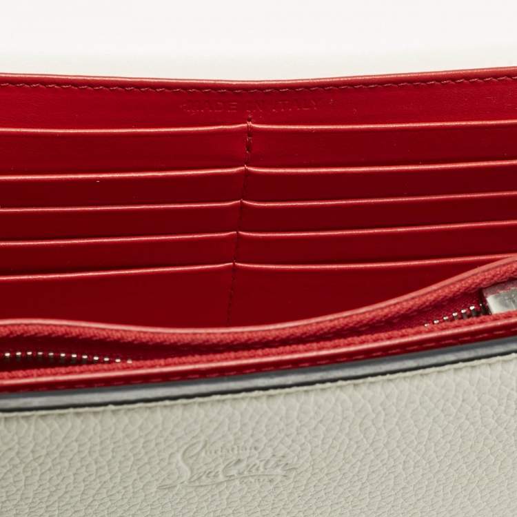 Pre Owned Christian Louboutin White Leather Paloma Studded Chain Clutch
