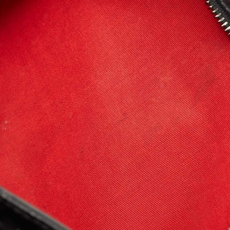 Pre Owned Christian Louboutin Black Patent and Leather Ruby Spike Clutch