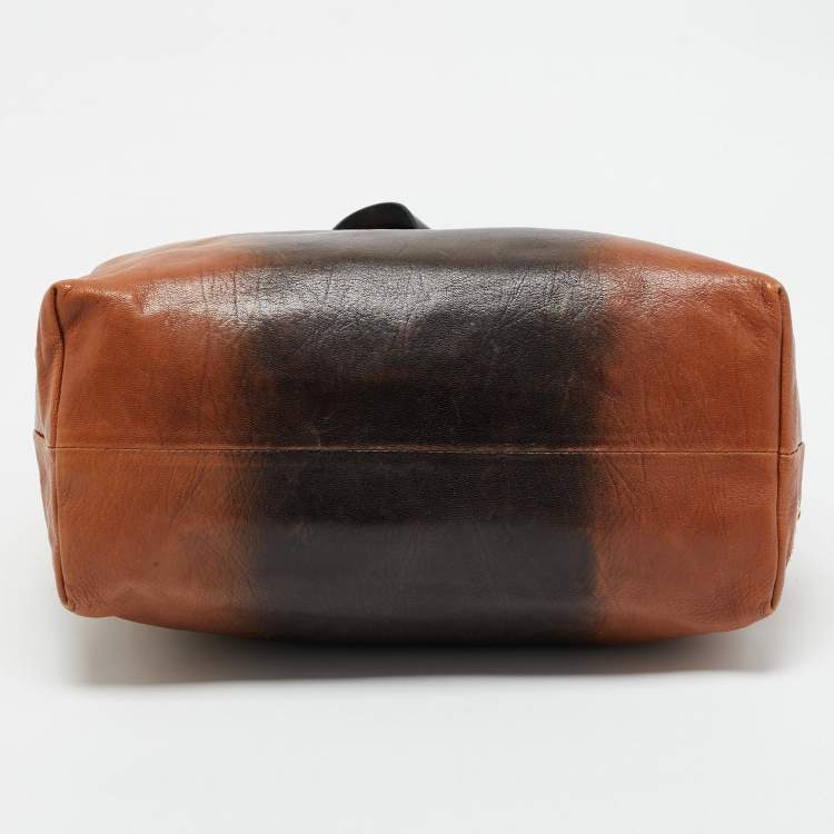 Pre Owned Christian Louboutin Brown/Black Leather Sybil Tote