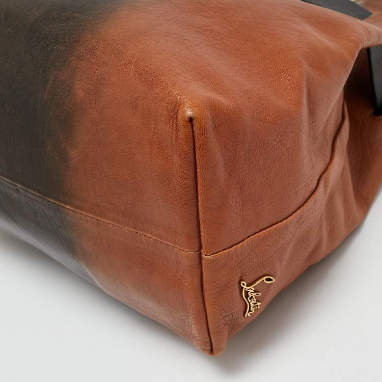 Pre Owned Christian Louboutin Brown/Black Leather Sybil Tote