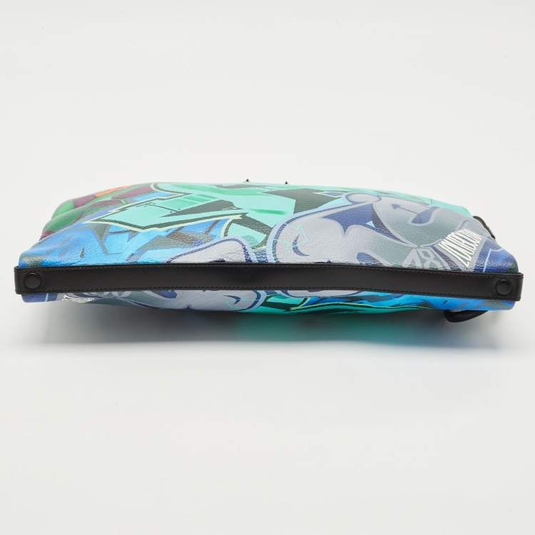 Pre Owned Christian Louboutin Multicolor Leather Graffiti Kalou Pouch 