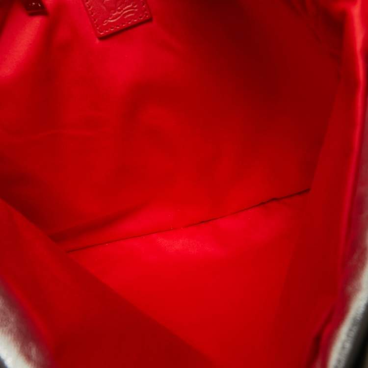 Pre Owned Christian Louboutin Silver Crackled Patent Leather Le 54 Tote