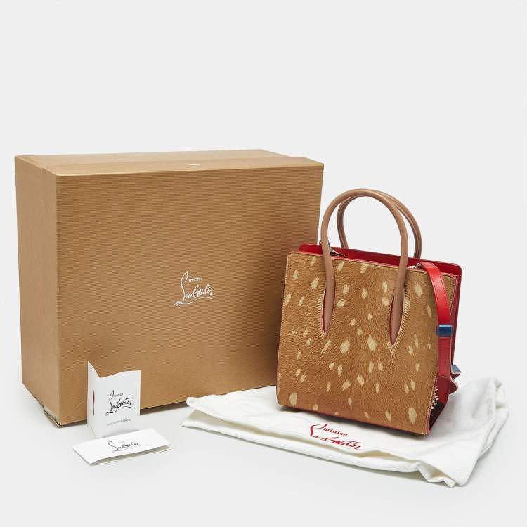 Pre Owned Christian Louboutin Multicolor Leather and Calf Hair Small Paloma Tote 