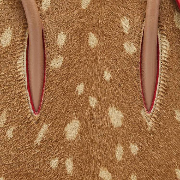 Pre Owned Christian Louboutin Multicolor Leather and Calf Hair Small Paloma Tote 