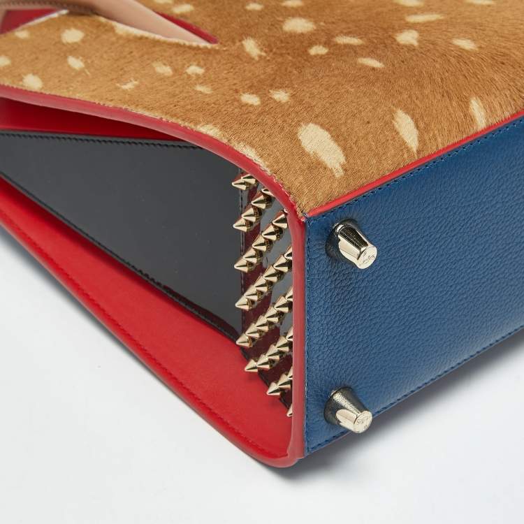 Pre Owned Christian Louboutin Multicolor Leather and Calf Hair Small Paloma Tote 