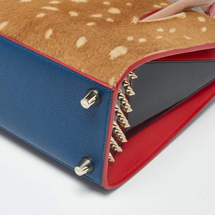 Pre Owned Christian Louboutin Multicolor Leather and Calf Hair Small Paloma Tote 