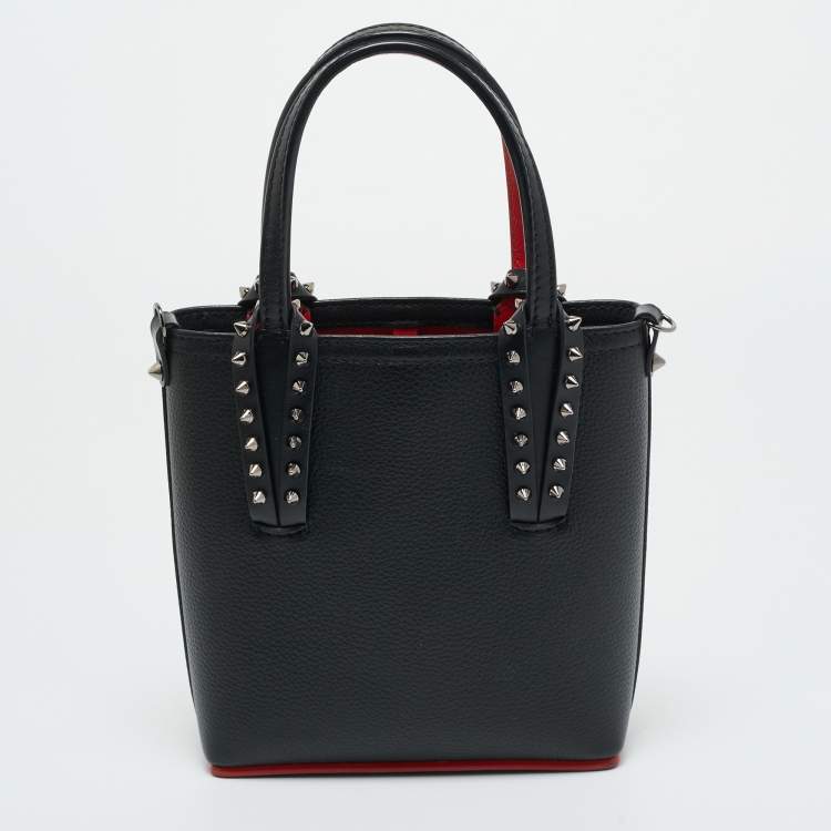 Pre Owned Christian Louboutin Black Leather Mini N/S Cabata Tote